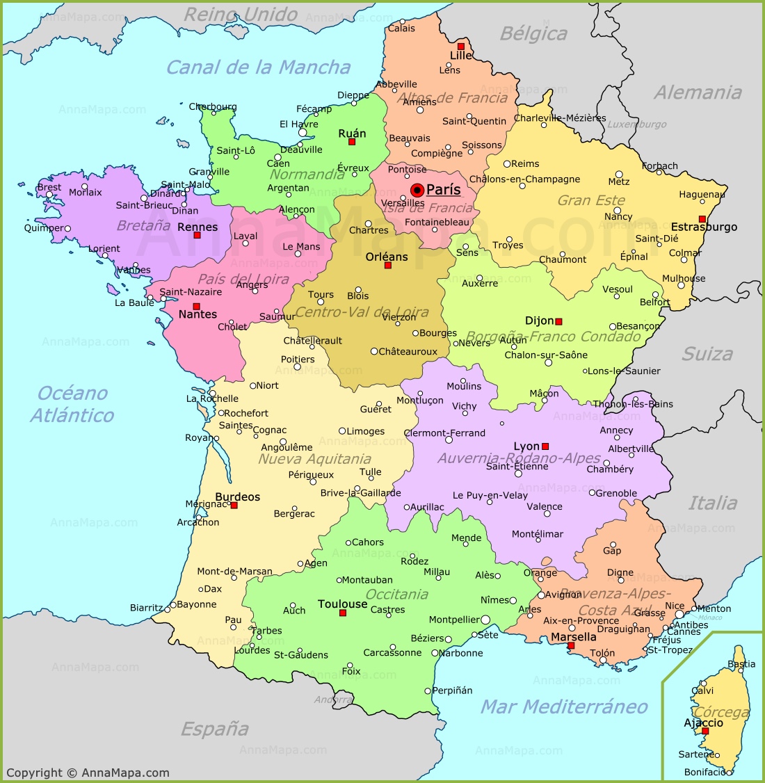 Mapa De Francia | Guao